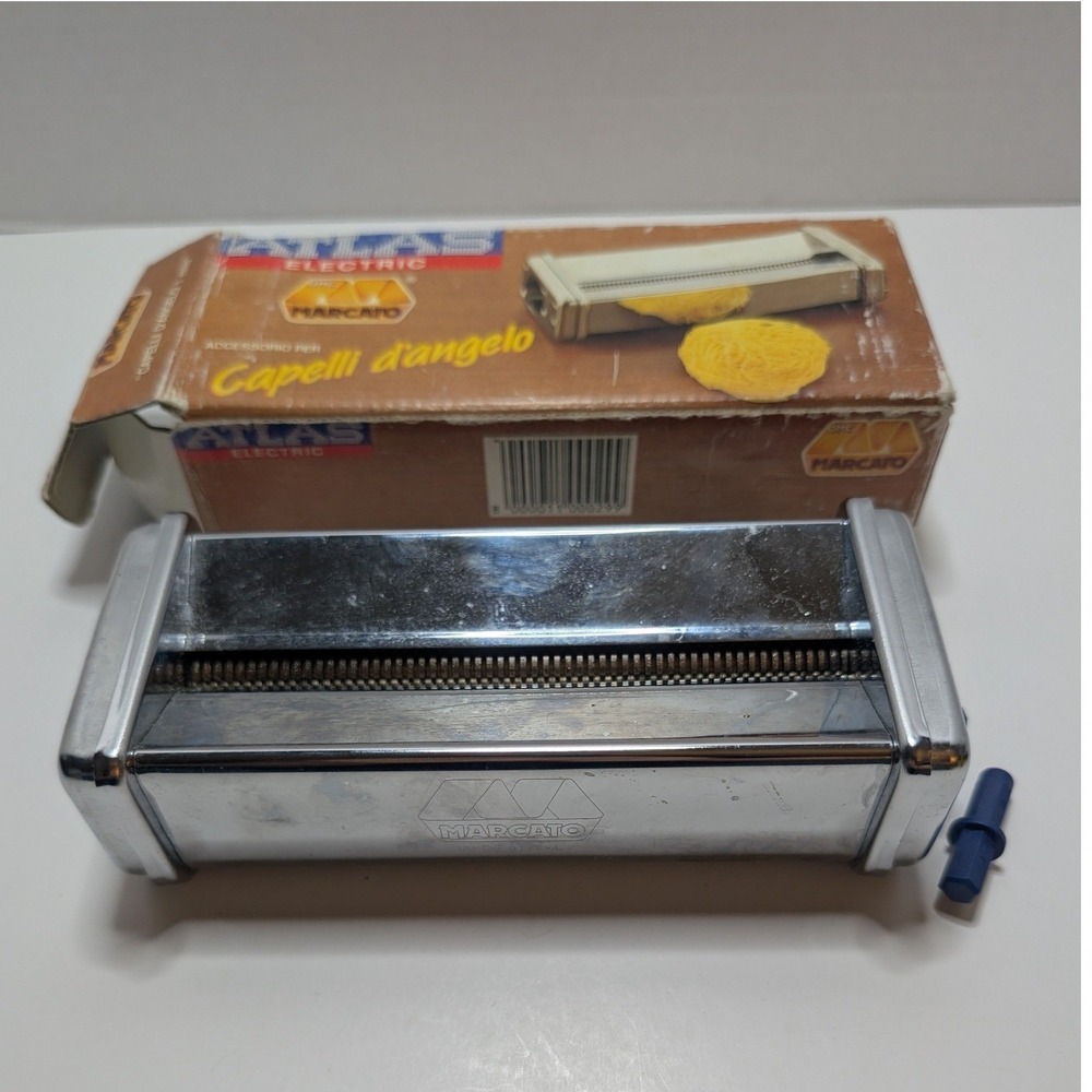 Vtg Marcato Atlas Capelli dangelo Pasta Cutter Electric Attachment Silver Chrome